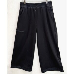 Athleta Triumph Hybrid Wide Leg Crop Pants Black 533711 Size Medium